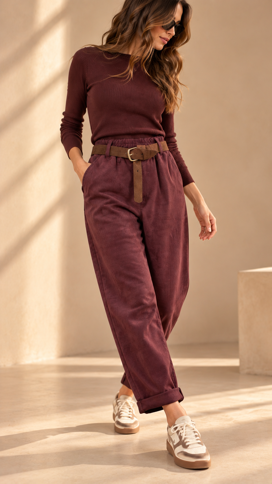 İTALYAN NUBUK PANTOLON BORDO