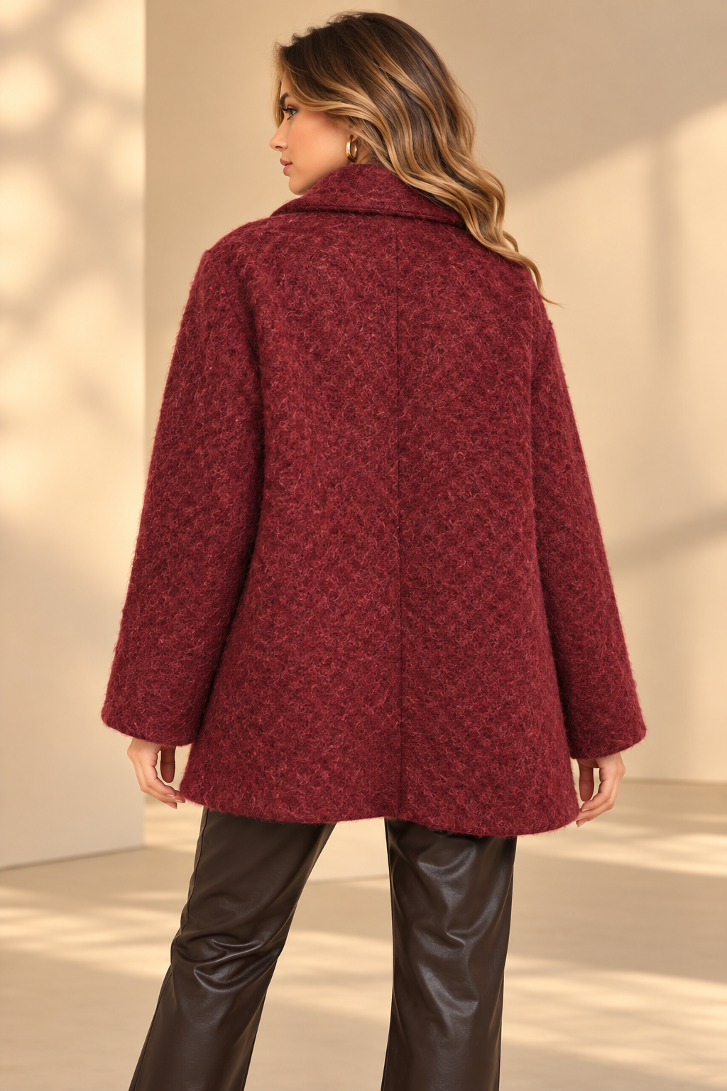 9834465 İTALYAN KEÇE CEKET BORDO