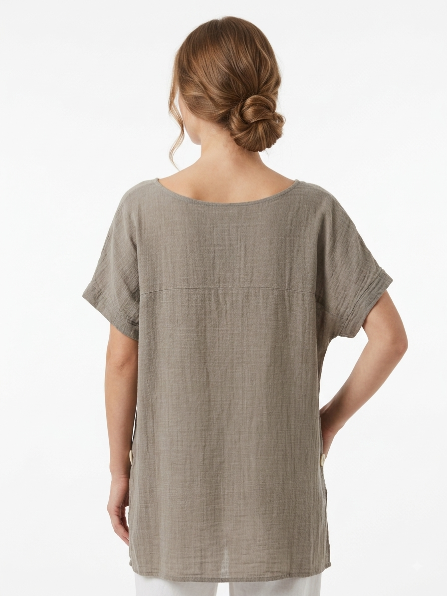 90186 BÜYÜK BEDEN T-SHIRT VİZON