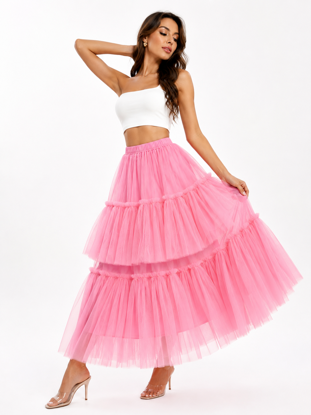 84147 ITALY KAT KAT TÜL ETEK PEMBE
