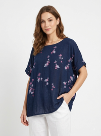 90186 BÜYÜK BEDEN T-SHIRT LACİVERT