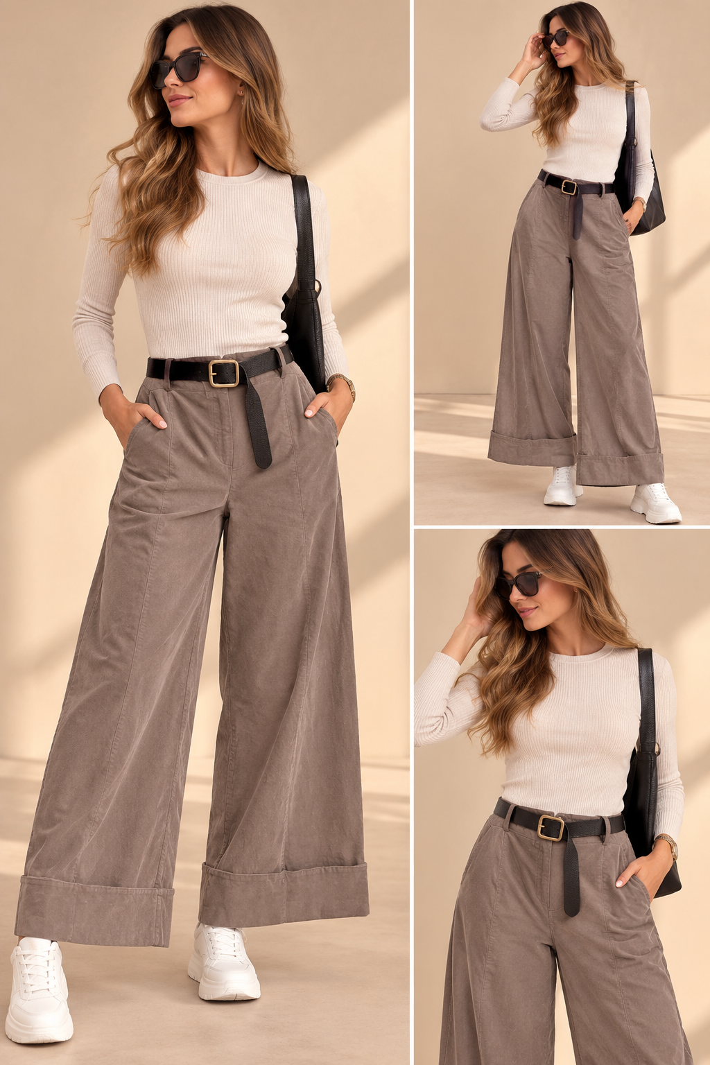 93101 İTALYAN KADİFE KALIN PAÇA PANTOLON VİZON