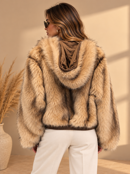 D99891 İTALYAN CAMEL FERMUARLI KÜRK