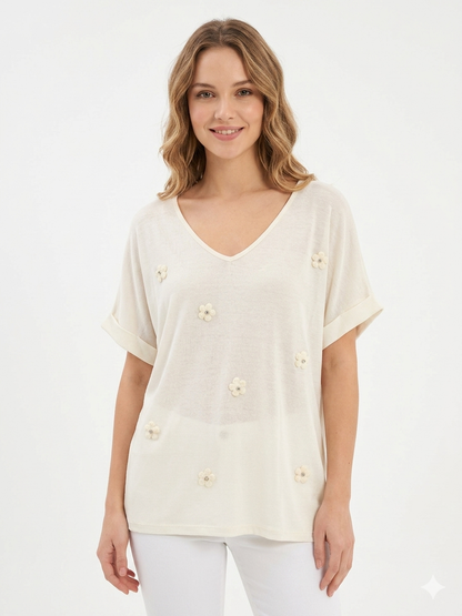 84680 ITALY ÇİÇEKLİ T-SHIRT
