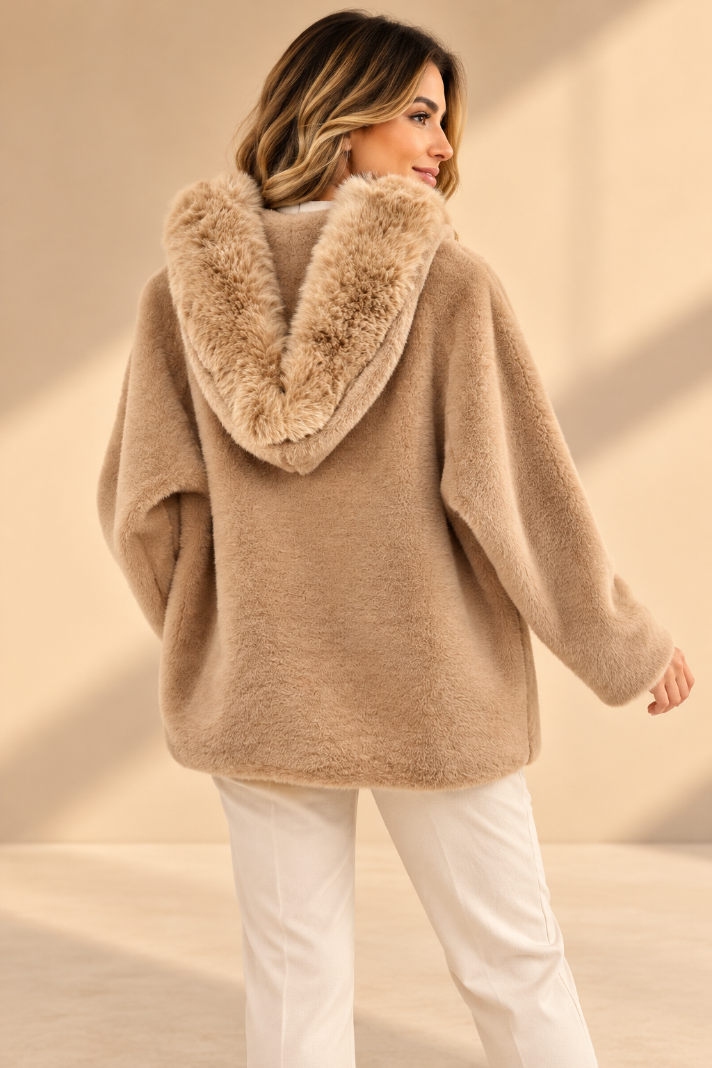 2874995 İTALYAN ANGORA HIRKA KREM