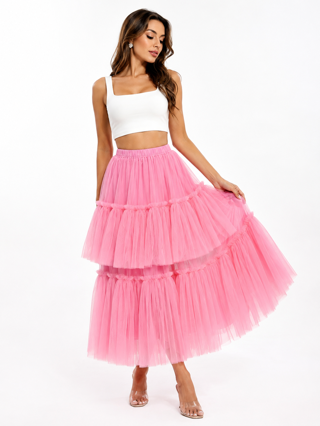 84147 ITALY KAT KAT TÜL ETEK PEMBE