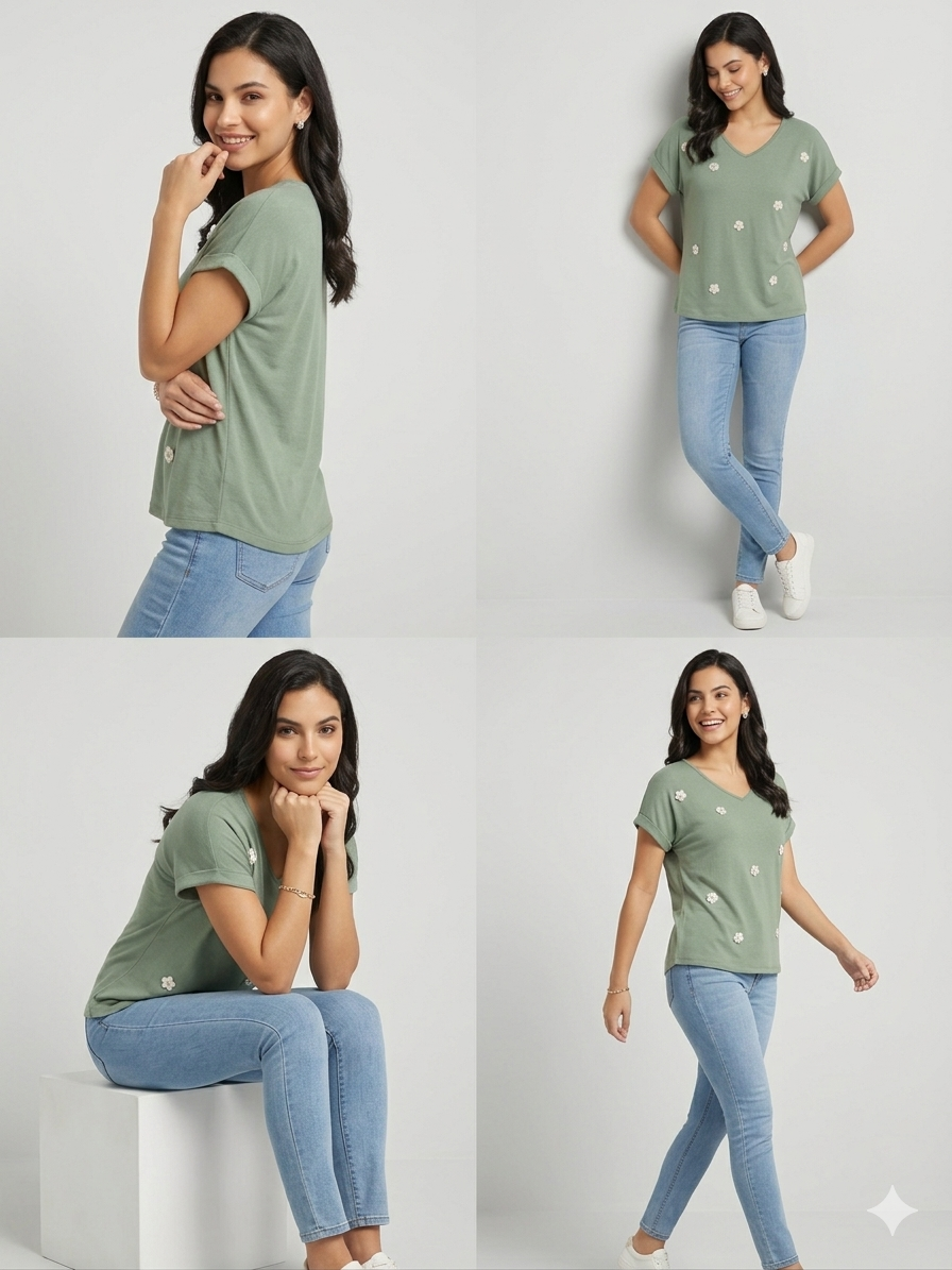 84680 ITALY ÇİÇEKLİ T-SHIRT
