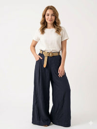 93236 ITALY KETEN PANTOLON LACİVERT