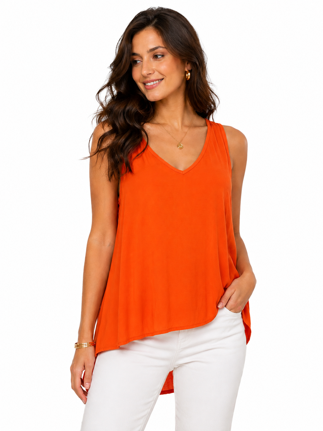 86134 ITALY SATEN BLUZ TURUNCU