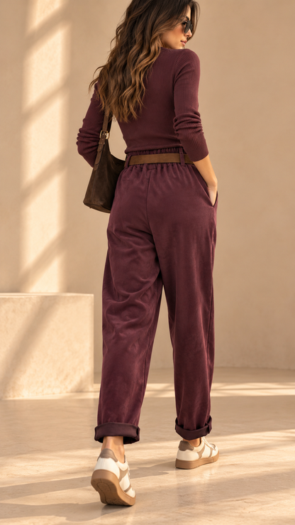 İTALYAN NUBUK PANTOLON BORDO