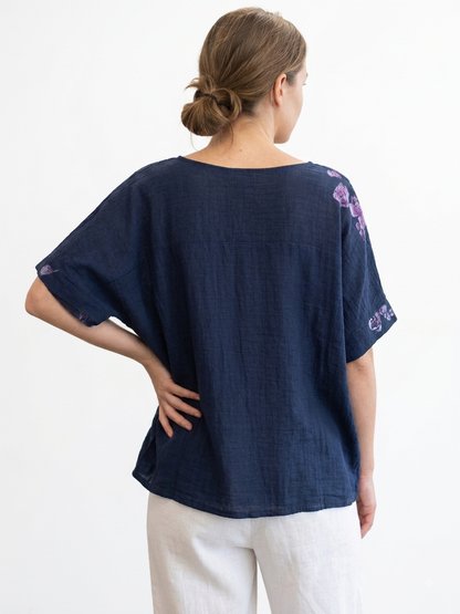 90186 BÜYÜK BEDEN T-SHIRT LACİVERT