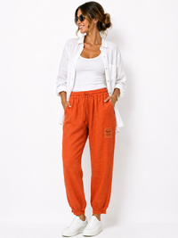 93798 ITALY KETEN RAHAT PANTOLON TURUNCU