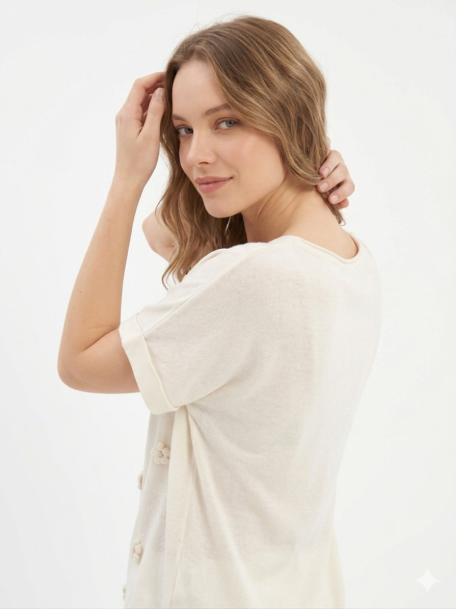 84680 ITALY ÇİÇEKLİ T-SHIRT