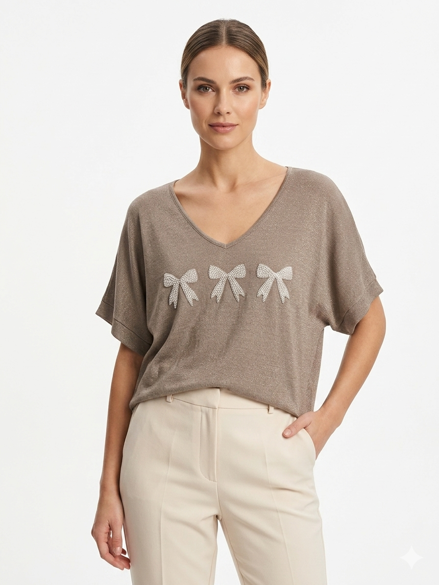 84956 ITALY FİYONKLU T-SHIRT VİZON