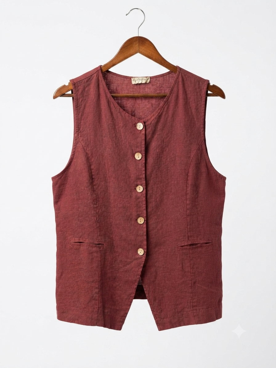 88732 ITALY DÜZ KETEN BLUZ BORDO