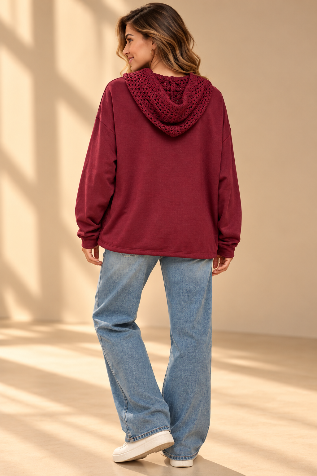 6563048 İTALYAN ÖNÜ KAPİTONE FİLE KAPÜŞONLU CEKET BORDO
