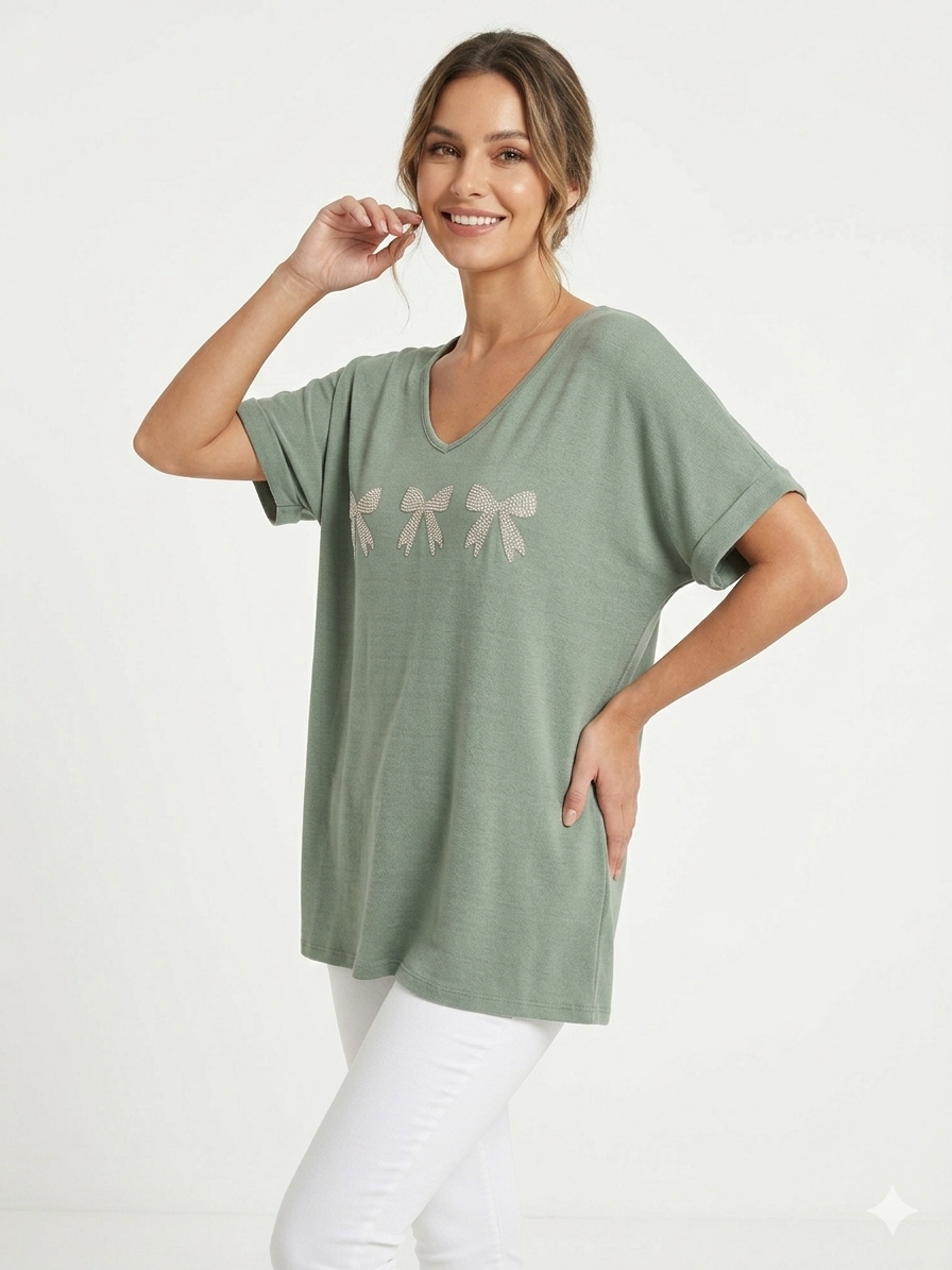 84956 ITALY FİYONKLU T-SHIRT YEŞİL