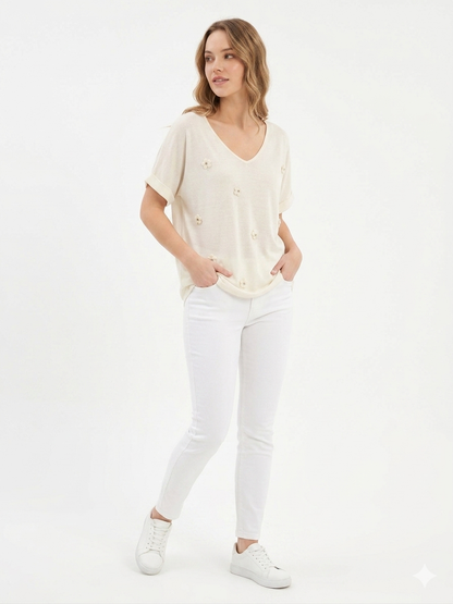 84680 ITALY ÇİÇEKLİ T-SHIRT