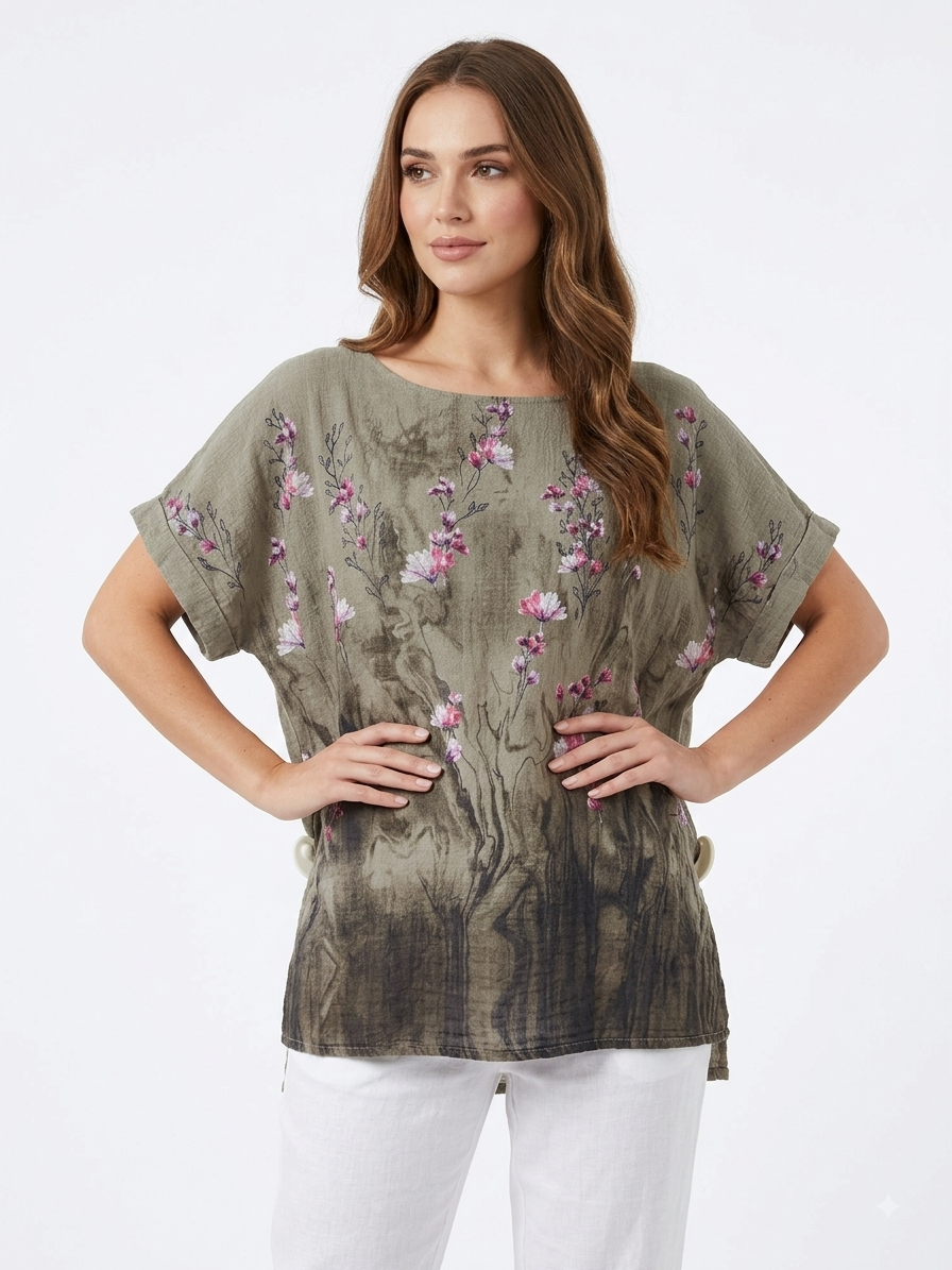90186 BÜYÜK BEDEN T-SHIRT VİZON