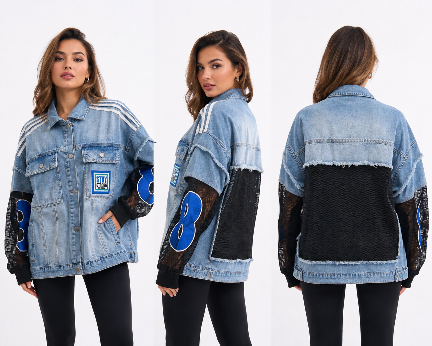 94436 FİLE DETAYLI KOT CEKET