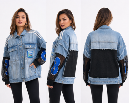 94436 FİLE DETAYLI KOT CEKET