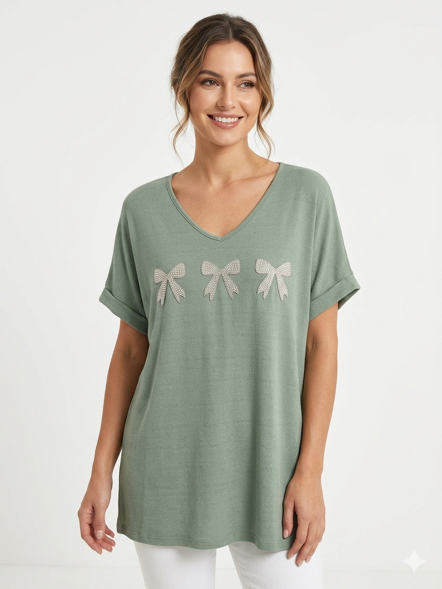 84956 ITALY FİYONKLU T-SHIRT YEŞİL