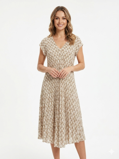80385 YAPTAK DESEN KISA ELBİSE