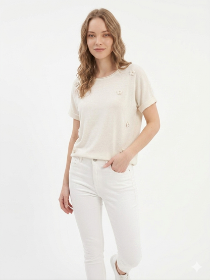 84680 ITALY ÇİÇEKLİ T-SHIRT