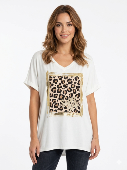 85526 ITALY LEOPAR DESEN T-SHIRT
